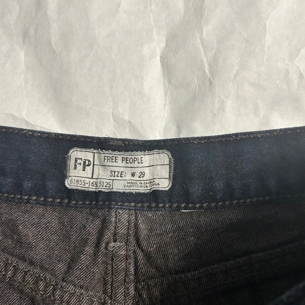 Free People Denim Shorts Womens 29 Dark Black Jean Wash‎ Lace Trim